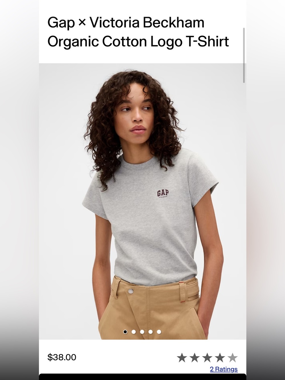 GAP Victoria Beckham Heather Gray organic cotton Logo Tee